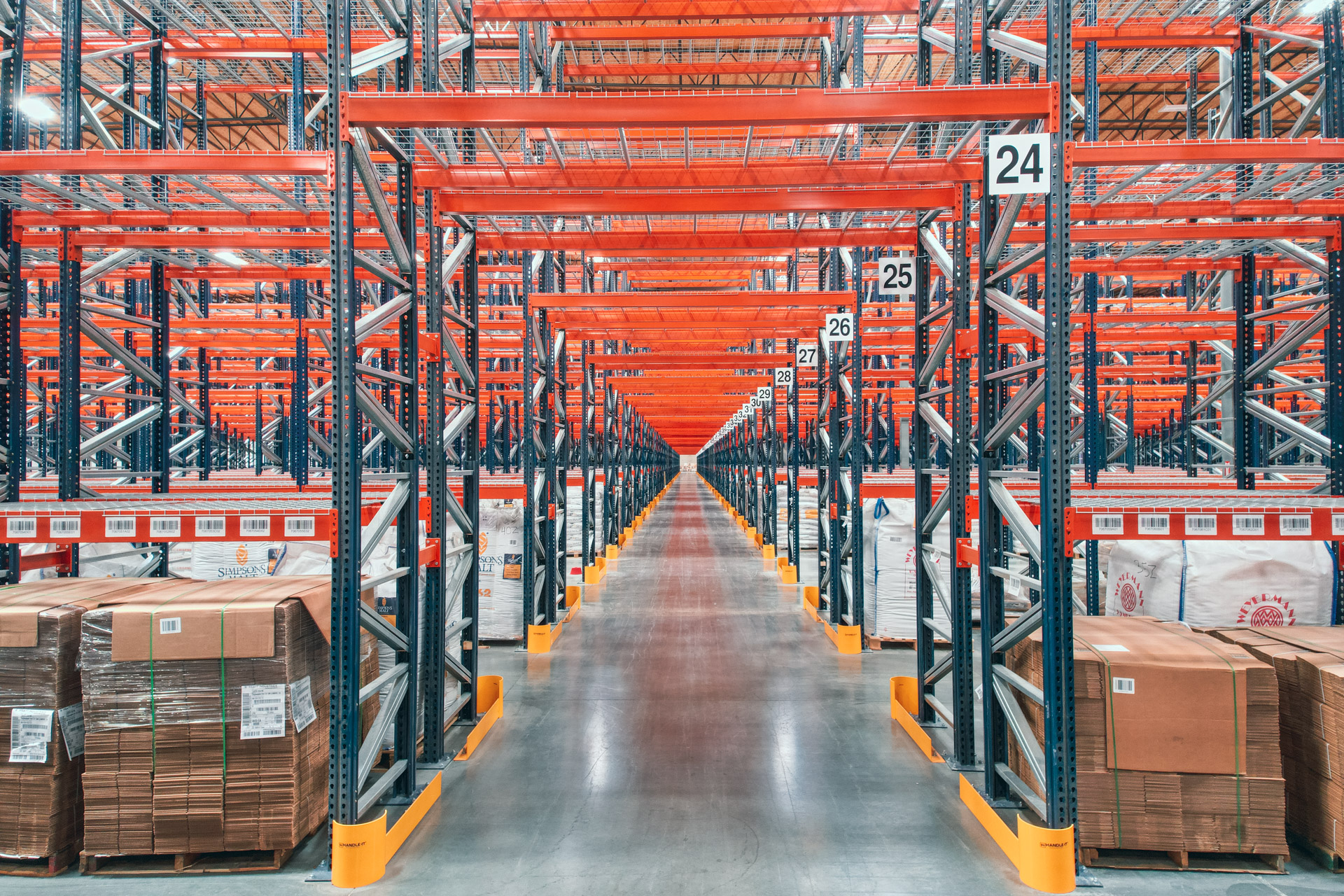Industrial pallet racking installation in Alabaster warehouse